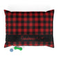 Buffalo Plaid Red And Black Personalized Pet Bed, Dog Crate Bedding