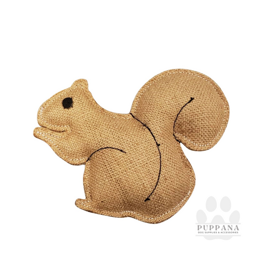 Eco-Friendly Rustic Jute Squirrel Dog Chew Toy