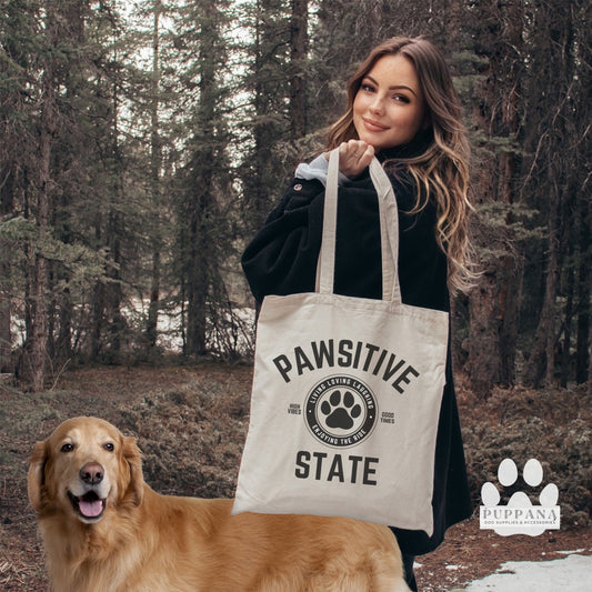 Pawsitive State Canvas Tote Bag Enjoy The Ride