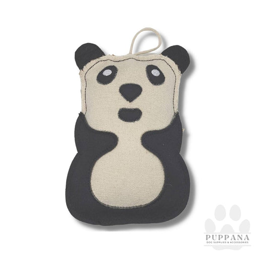 Eco-Friendly Canvas and Jute Panda Dog Toy, Chew Toy